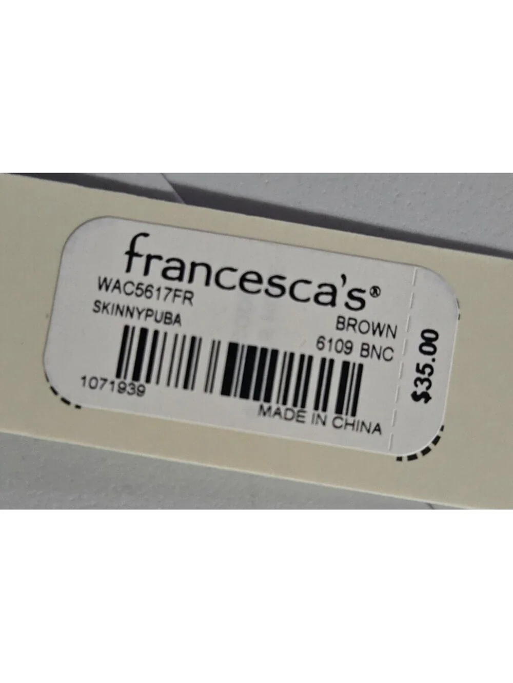 Francesca's Women Watches 2 Gold & Pearl Brown Vegan Leather Strap